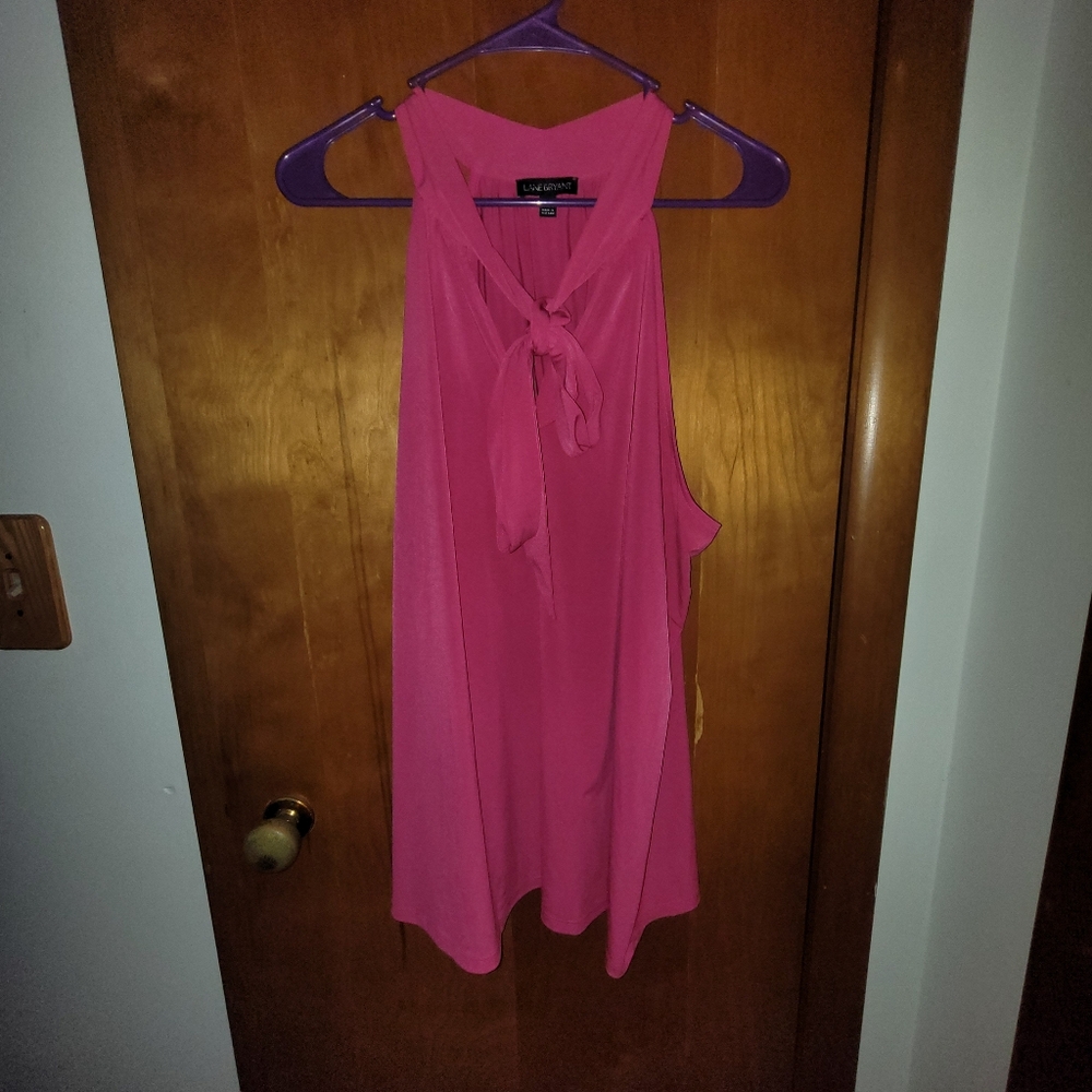Lane Bryant Pink Tie Tank Top